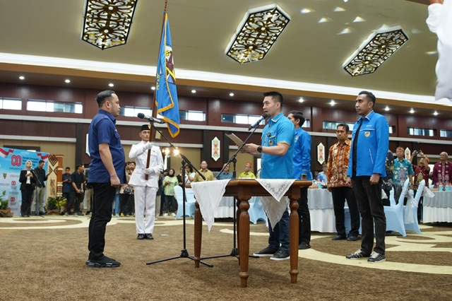 Gubernur Kalteng Agustiar Sabran Hadiri Pelantikan Pengurus DPD KNPI Provinsi Kalteng Masa Bakti 2025–2028