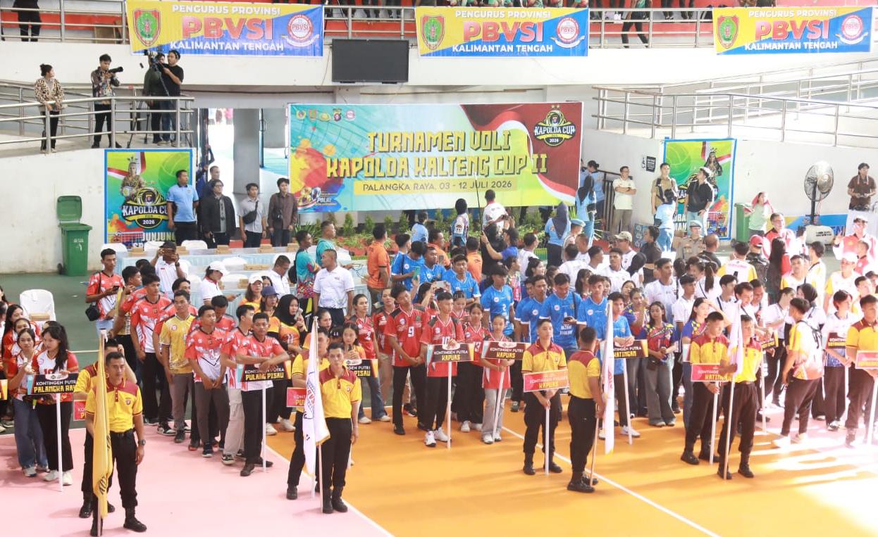 Gubernur Kalteng Agustiar Sabran Resmi Buka Turnamen Bola Voli Kapolda Cup II Tahun 2026