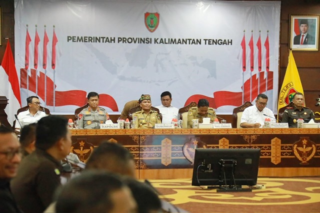 Gubernur Kalteng Agustiar Sabran Pimpin Rakor Tim Monitoring Percepatan Program Cetak Sawah dan Optimalisasi Lahan Prov. Kalteng