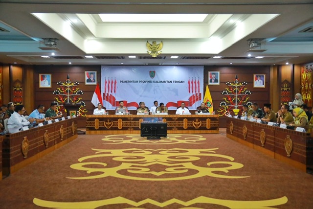 Gubernur Kalteng Agustiar Sabran Pimpin Rakor Tim Monitoring Percepatan Program Cetak Sawah dan Optimalisasi Lahan Prov. Kalteng