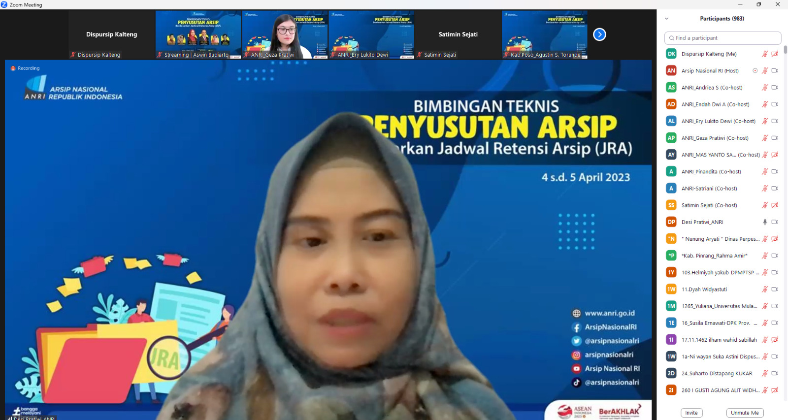 Dispursip Prov. Kalteng Ikuti Bimtek Penyusutan Arsip Yang Diadakan Oleh Arsip Nasional Republik Indonesia