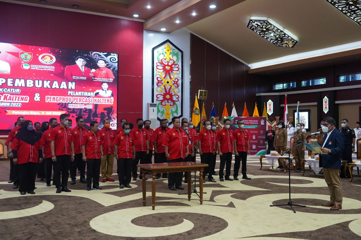 Sekda Kalteng Membuka Secara Resmi Open Turnamen Catur Piala Gubernur Kalteng Tingkat Nasional Tahun 2022