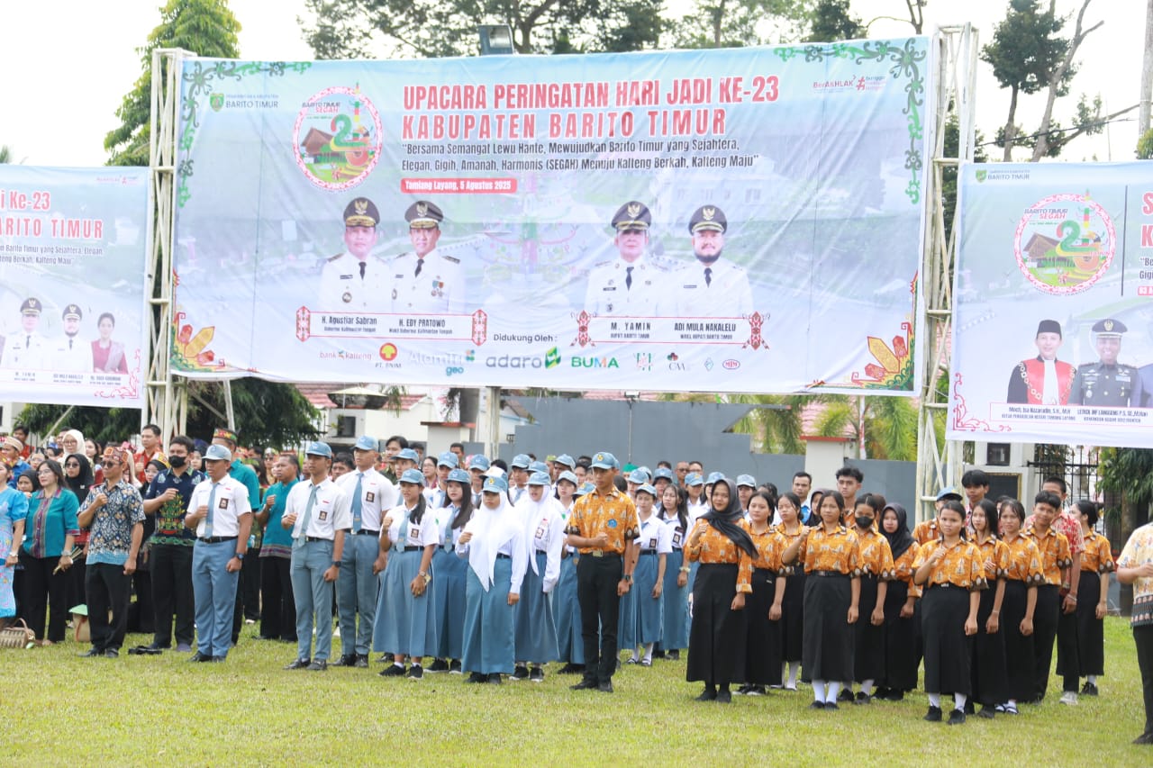 Gubernur Kalteng Agustiar Sabran Pimpin Upacara Peringatan Hari Jadi ke-23 Kabupaten Barito Timur
