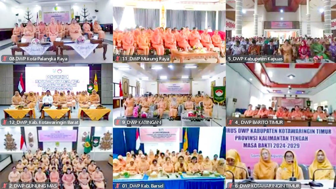 Ketua DWP Kalteng Natalin Leonard S. Ampung Mengukuhkan Pengurus DWP Kabupaten dan Kota se-Kalteng Masa Bakti 2024–2029