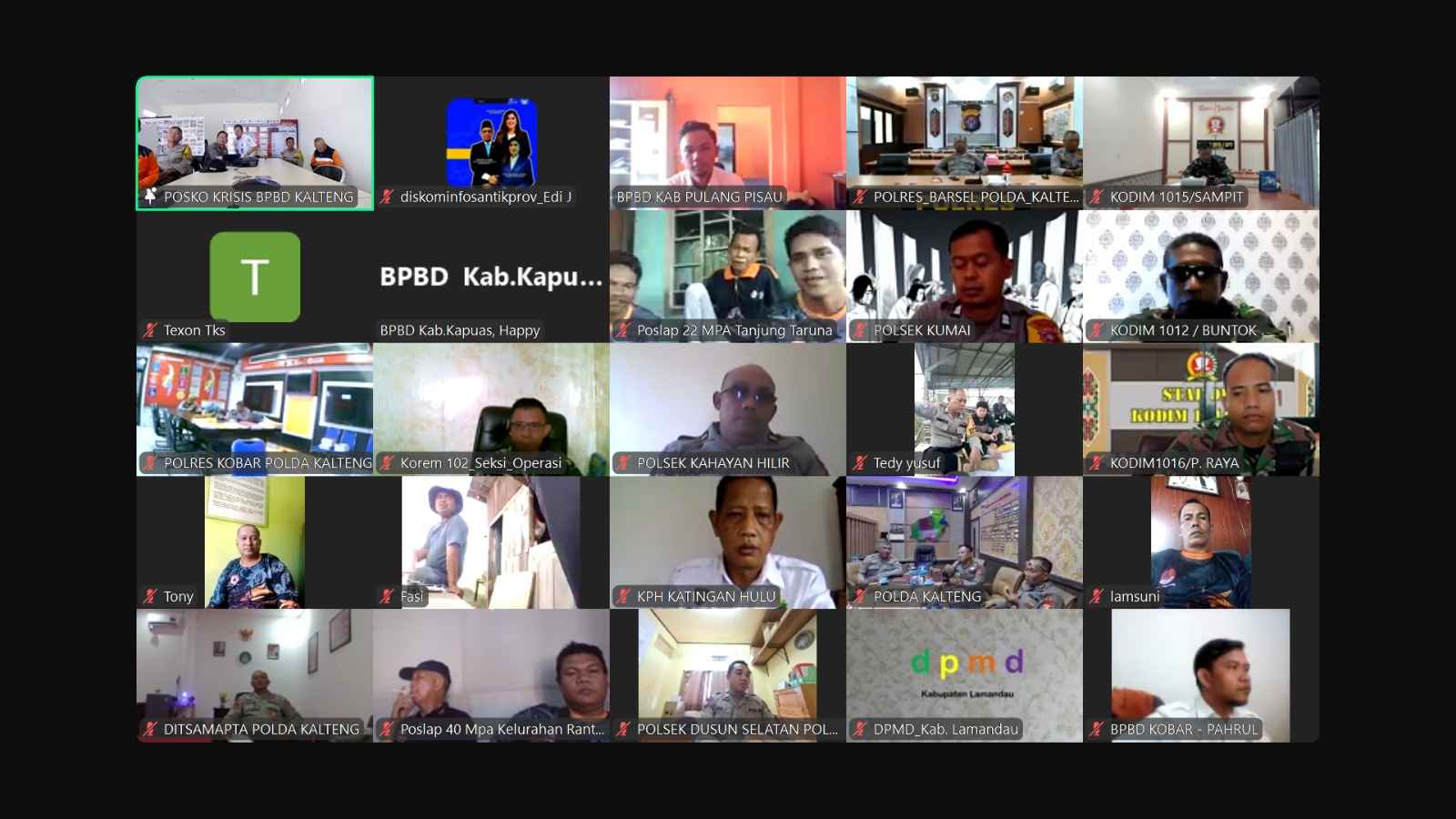 BPB-PK Prov. Kalteng Laksanakan Rapat Evaluasi Bulanan Satgas Pengendali Karhutla