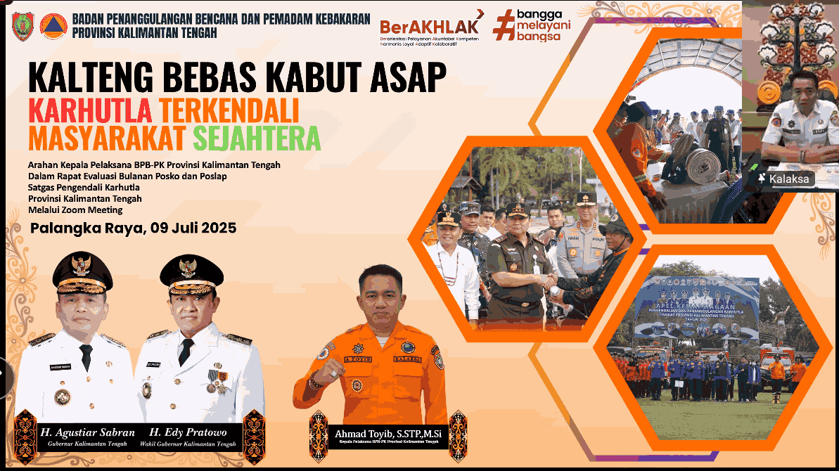 BPB-PK Prov. Kalteng Laksanakan Rapat Evaluasi Bulanan Satgas Pengendali Karhutla