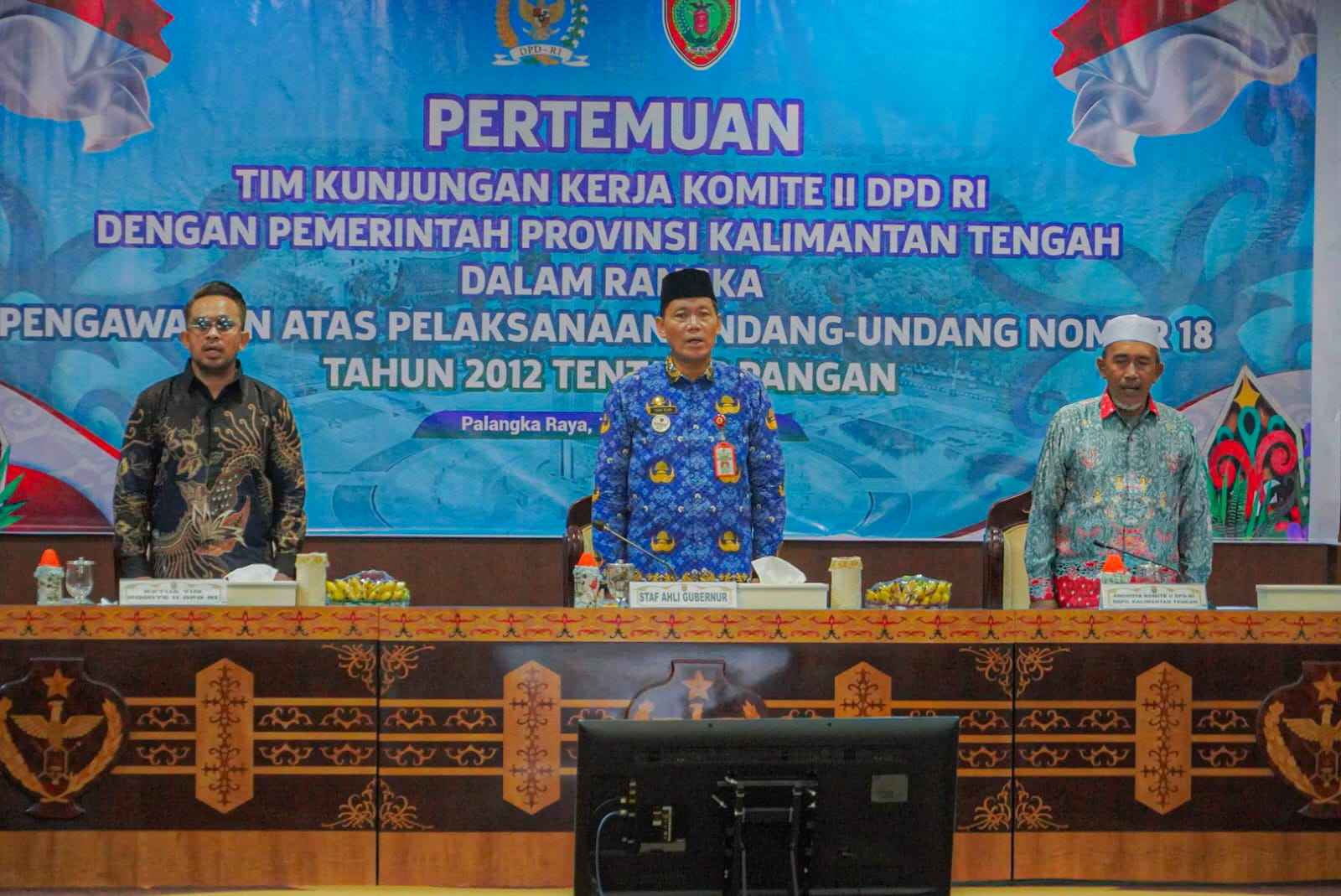 Pemprov Kalteng Terima Kunker Anggota Komite II DPD RI