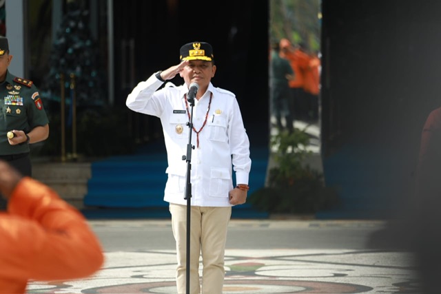 Gubernur Kalteng Agustiar Sabran Pimpin Apel Pelepasan Bantuan Kemanusiaan Bagi Korban Bencana Alam