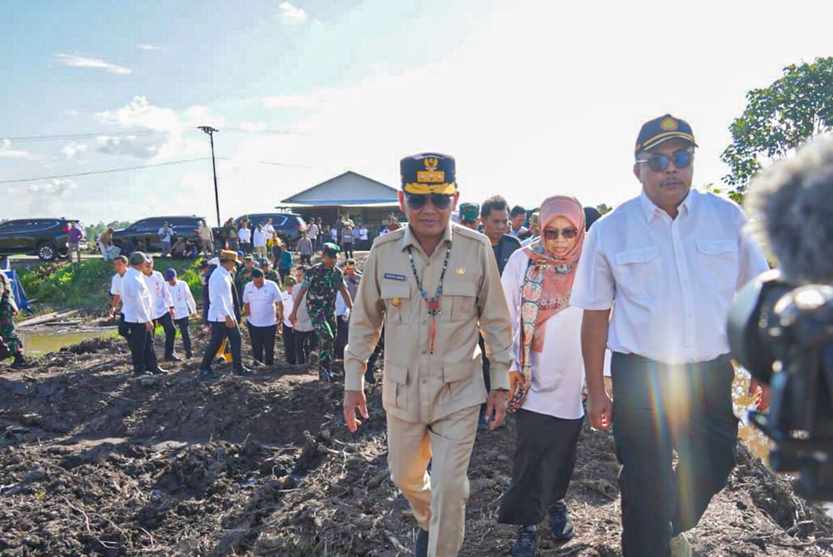 Gubernur Kalteng Agustiar Sabran Tinjau Proyek Cetak Sawah di Desa Henda dan Desa Mintin