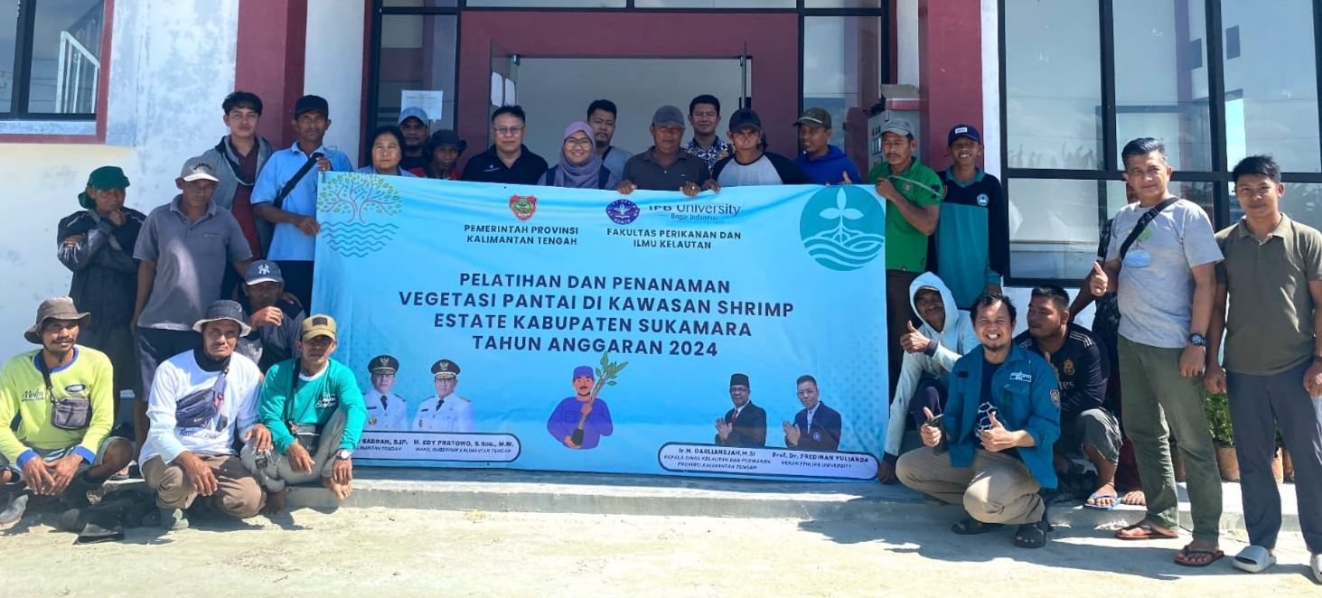 Dislutkan Prov. Kalteng Laksanakan Pelatihan dan Penanaman Vegetasi Pantai di Kawasan Shrimp Estate Berkah