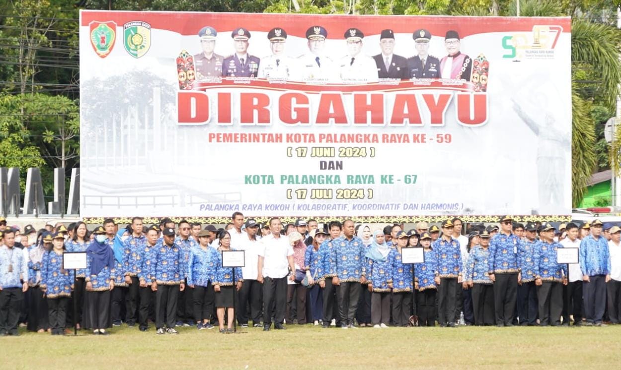 Wagub Edy Pratowo Pimpin Upacara Hari Jadi ke-59 Pemerintah Kota Palangka Raya dan Hari Jadi ke-67 Kota Palangka Raya