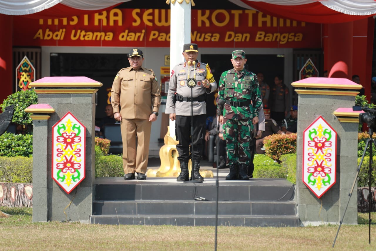 Wagub Kalteng Edy Pratowo Hadiri Apel Pasukan Operasi Mantap Telabang 2023-2024 Dalam Rangka Pengamanan Pemilu 2024