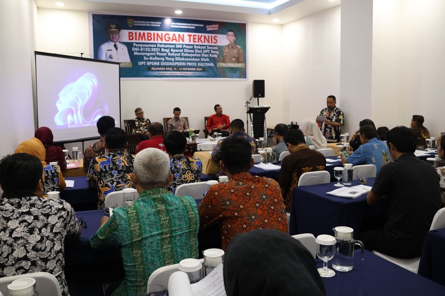 UPT. BPSM Dinas Perdagangan dan Perindustrian Prov. Kalteng  Gelar Bimtek Penyusunan Dokumen SNI Pasar Rakyat (SNI 8152:2021)