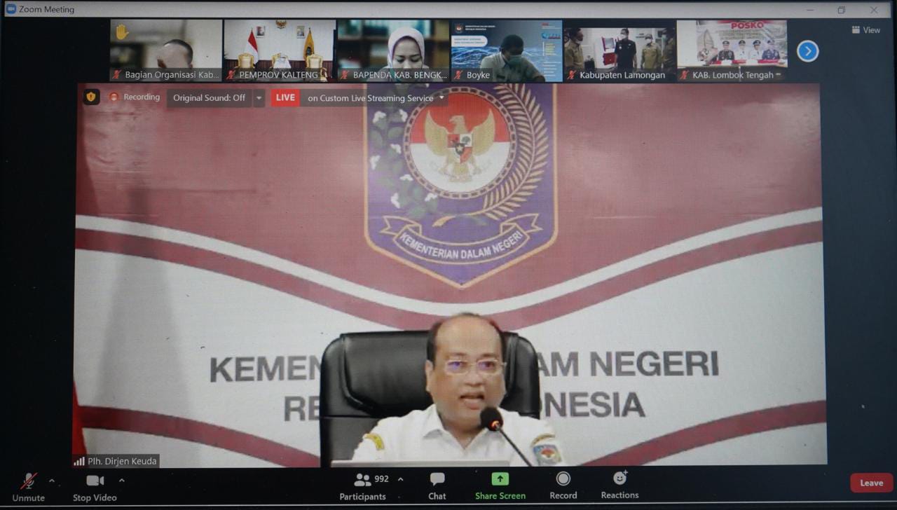 Webinar Percepatan Realisasi APBD dan Penunjukan Pejabat Pengelolaan Keuangan Daerah Pasca Penyetaraan Jabatan dilingkungan Pemda