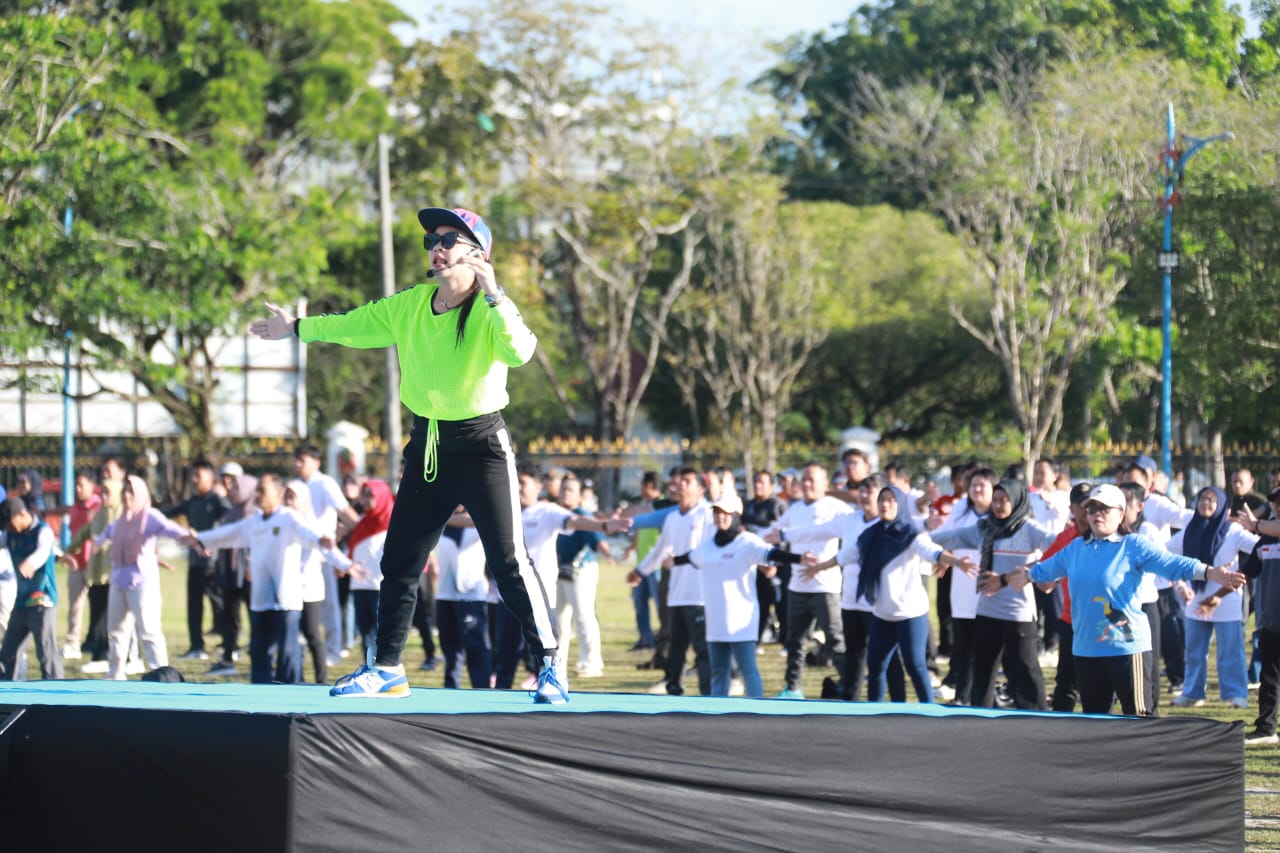 Wagub Kalteng Edy Pratowo Turut Hadir Senam Pagi Bersama