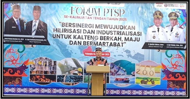 Kepala DPMPTSP Prov. Kalteng Sutoyo Sampaikan Paparan Rencana Strategis Hilirisasi pada Forum PTSP se-Kalteng