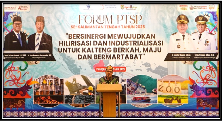 Kepala DPMPTSP Prov. Kalteng Sutoyo Sampaikan Paparan Rencana Strategis Hilirisasi pada Forum PTSP se-Kalteng