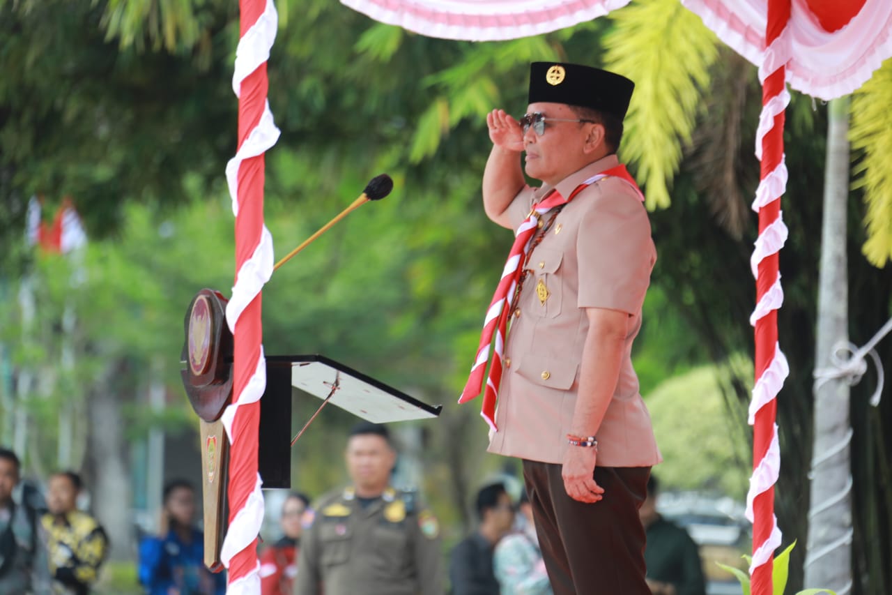 Gubernur Kalteng Agustiar Sabran Pimpin Upacara Peringatan Hari Pramuka ke-64 Tingkat Provinsi Kalteng