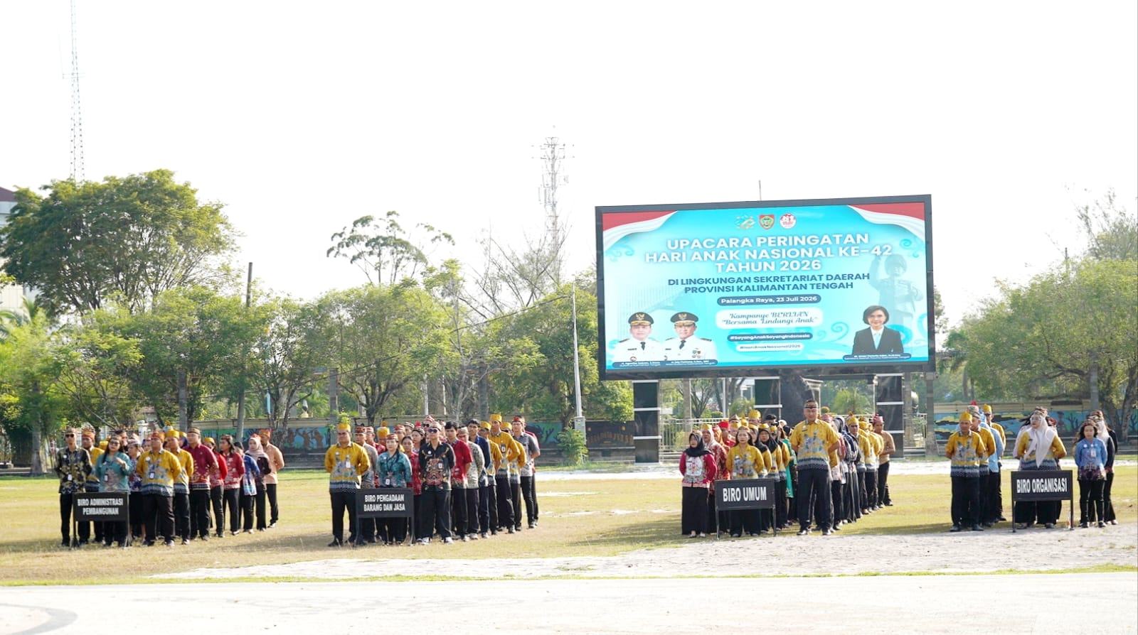 Hari Anak Nasional ke-42 Diperingati di Kalteng, Sekda Kalteng Linae Victoria Aden Pimpin Upacara