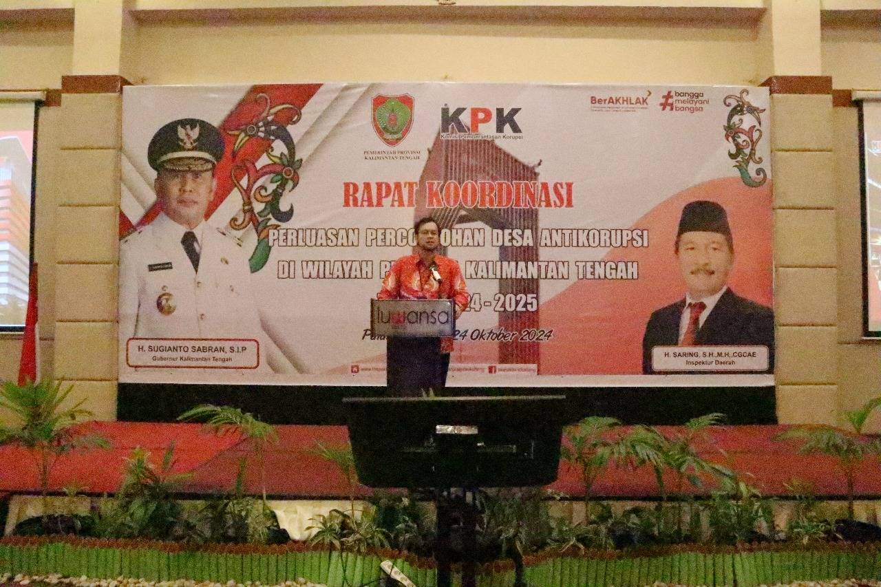 Inspektorat Daerah Prov. Kalteng Gandeng KPK RI Gelar Rakor Persiapan Perluasan Percontohan Desa Antikorupsi di Wilayah Prov. Kalteng Tahun 2024-2025