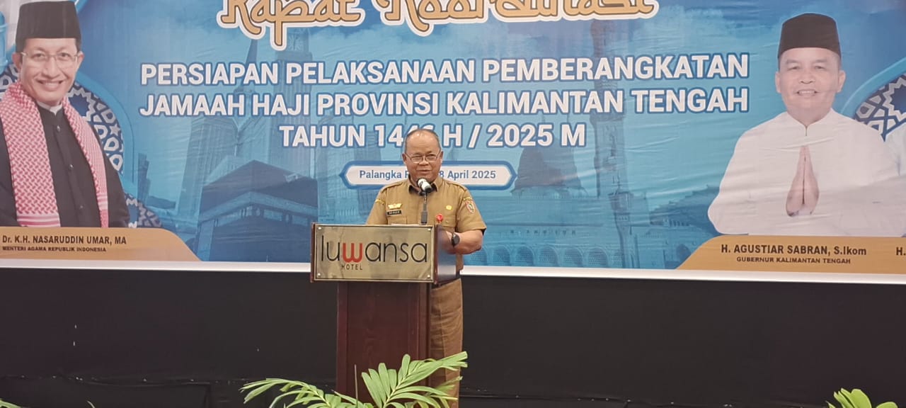 Plh Asisten Pemkesra Maskur Buka Rakor Persiapan Pemberangkatan Jemaah Calon Haji Kalteng Tahun 1446 H/2025 M