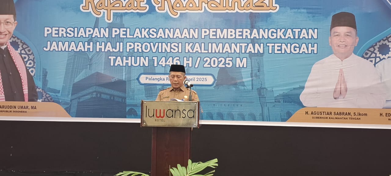 Plh Asisten Pemkesra Maskur Buka Rakor Persiapan Pemberangkatan Jemaah Calon Haji Kalteng Tahun 1446 H/2025 M
