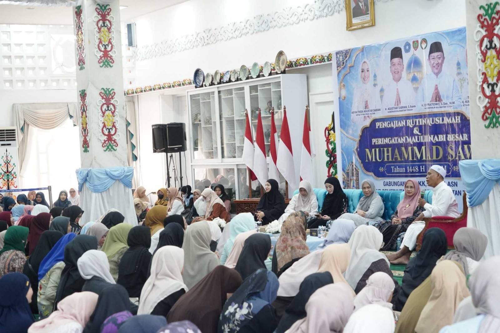 Pengajian Rutin Muslimah Pemprov Kalteng Dirangkaikan dengan Peringatan Maulid Nabi 1448 H
